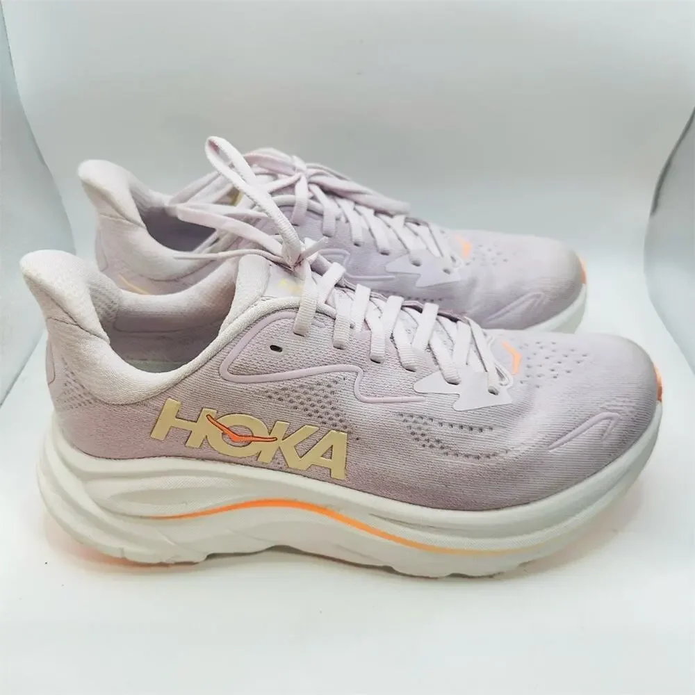 HOKA Clifton 10 Women's Running Shoes Lilac Cream/Tangerine Glow Size 8.5 B